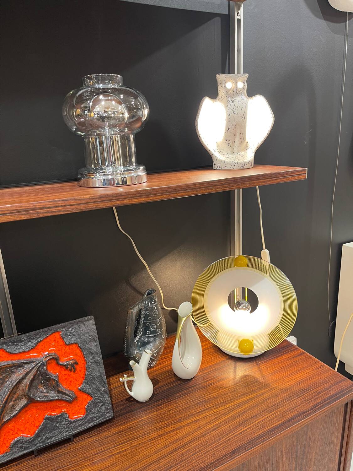 Ceramic owl lamp 1980