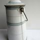 Art Deco milk pot, white and blue enamelled milk plate signed Etoile PEN