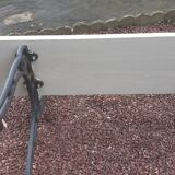Garden bench with old cast-cast-or-cast-or-cast foot