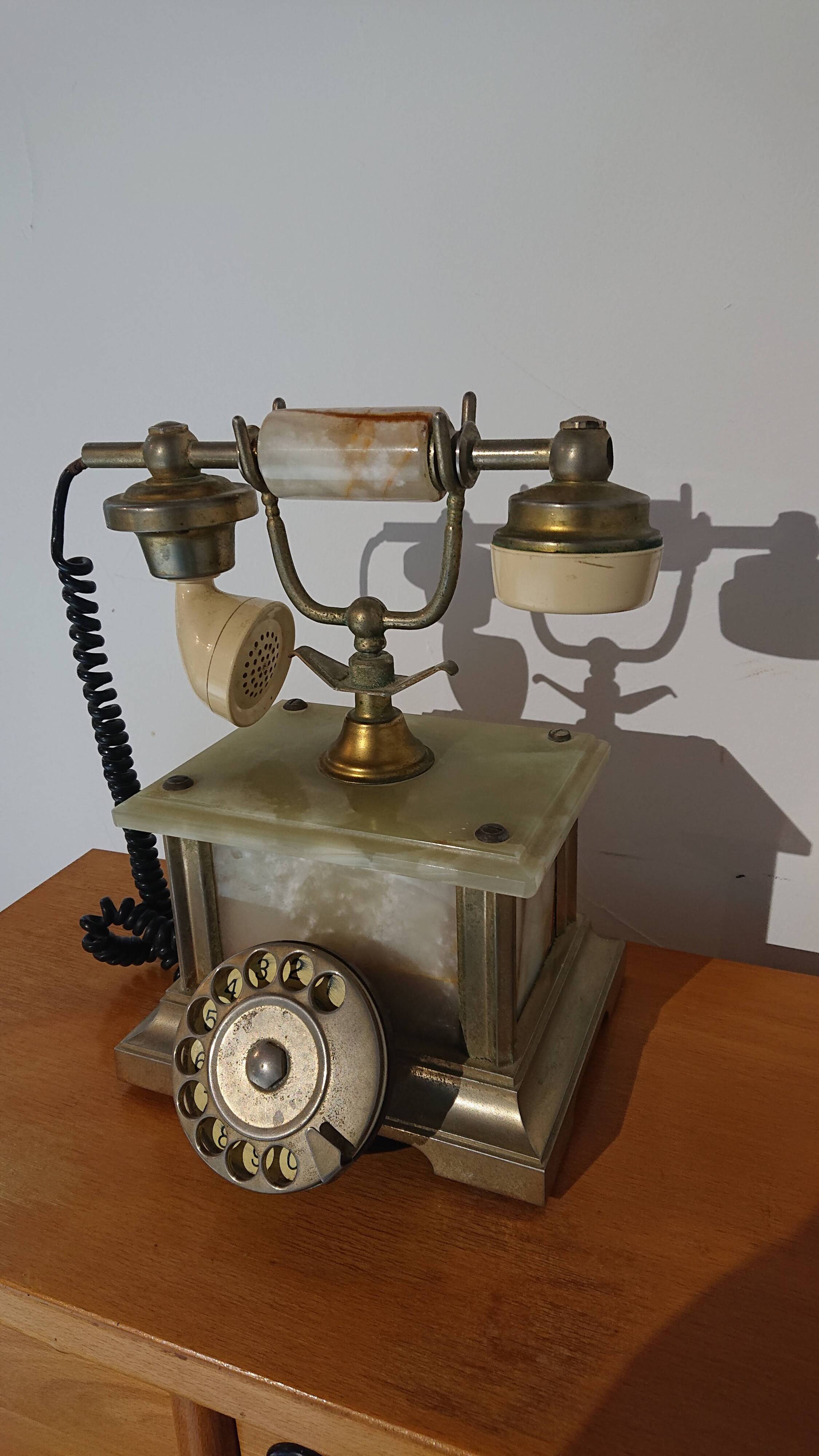 Téléphone rotatif onyx vert italien