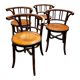 Art Nouveau Chairs Arched Wood and Floral Decoration, 1910s