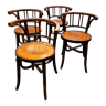 Art Nouveau Chairs Arched Wood and Floral Decoration, 1910s