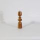 Turned solid wood candle holder and brass