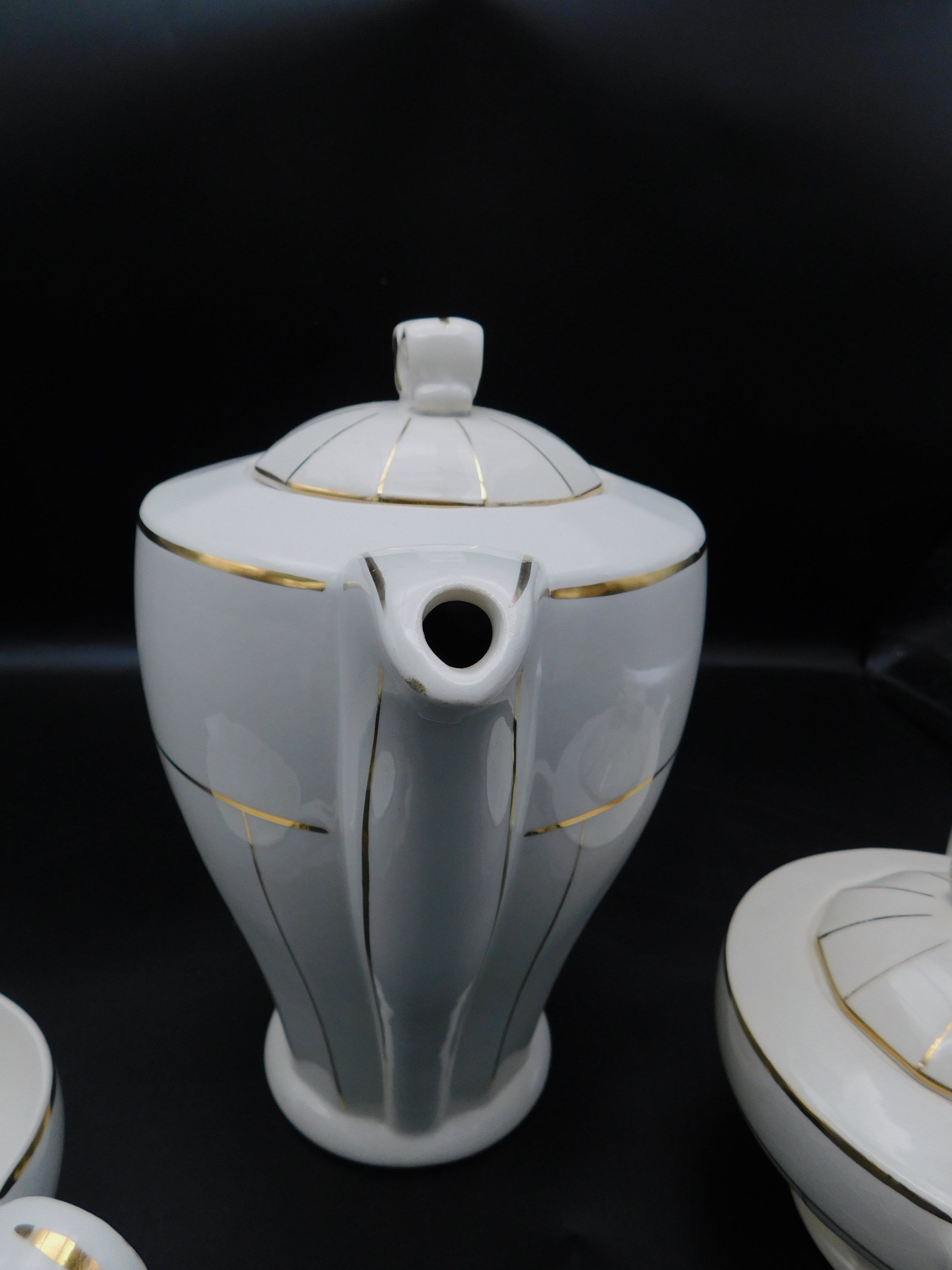 Céranord pourer, creamer and sugar bowl