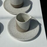 Modular Indonesian ceramic tableware service (6 elements + cups)