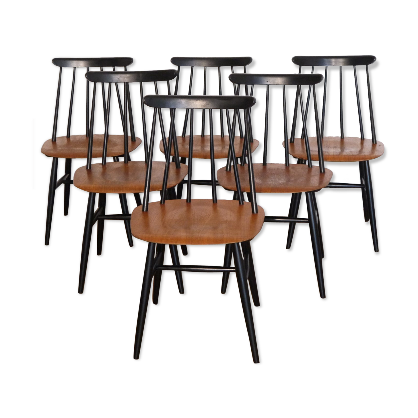 Series of 6 Fanett chairs by Ilmari Tapiovaara