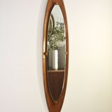 Oval teak mirror by Campo & Graffi, Italy 1950