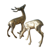 Couple de biche et cerf en laiton