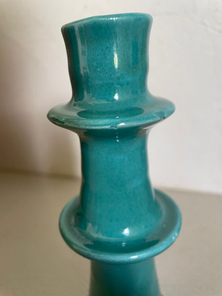 Ceramic candle holder in blue