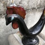 Lampe zoomorphe coq noir