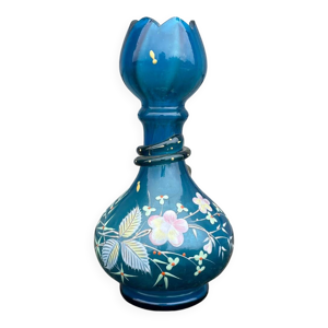 Vase vintage peint en - bleu