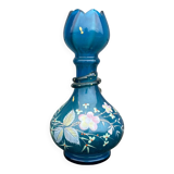 vintage vase painted in satin blue