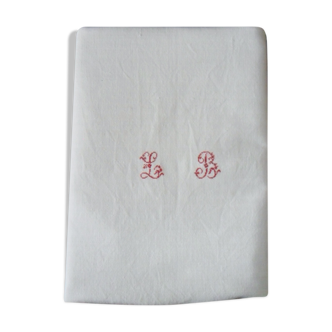 Old tablecloth harvest hemp woven battens and monogram lb