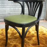 Paire de fauteuils type bistrot skai