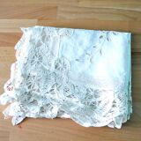 Vintage table runner lace tablecloth and openwork cotton embroidered 105x45 cm