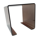 Table cube en plexiglas fumé 1970