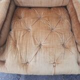 Large faauteuil crapaud  capitonnés