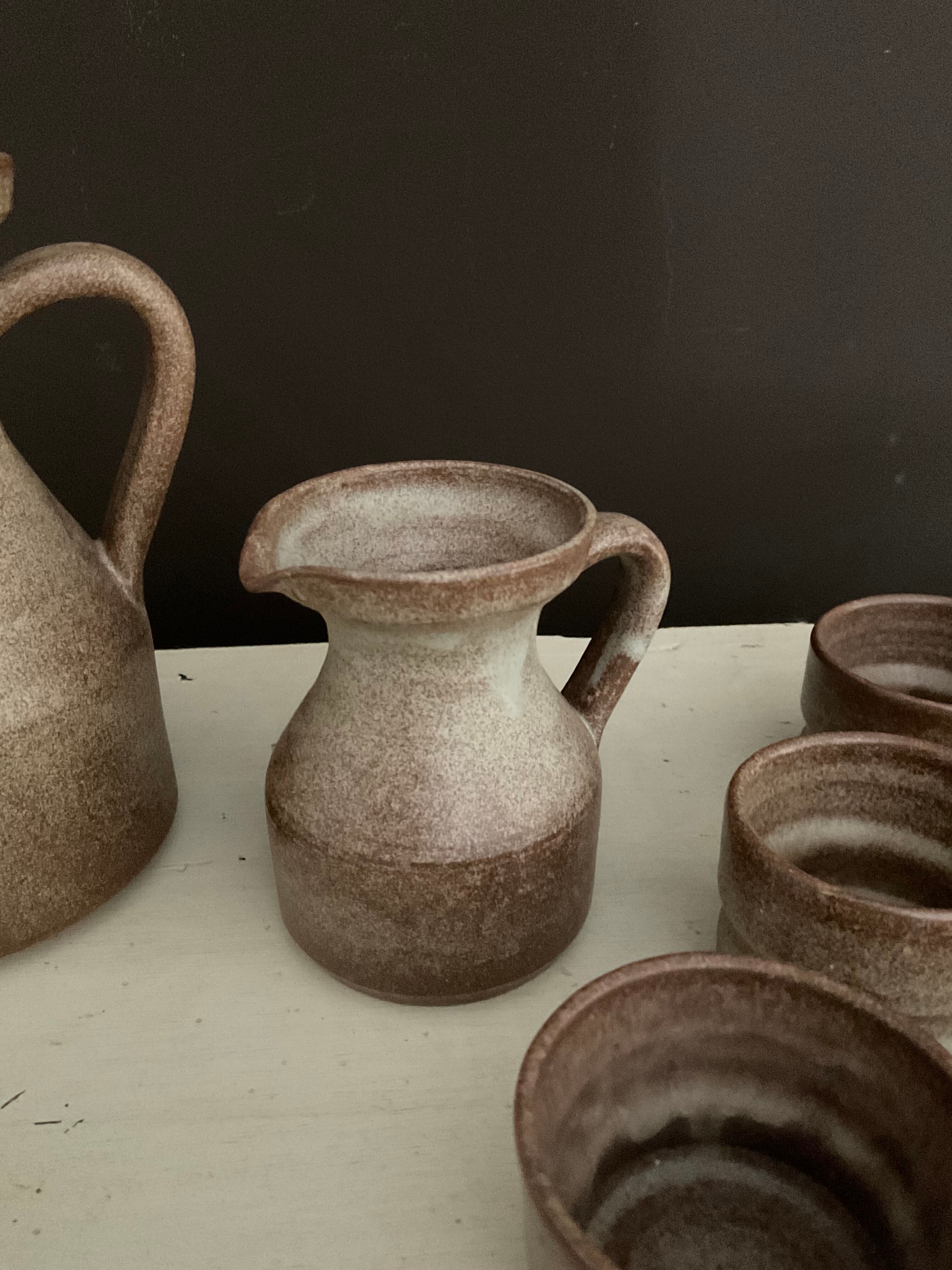 Stoneware coffee service. Vallauris.vintage