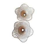 Set of 2 sudpendions in wicker and rattan