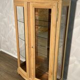 Louis-Philippe display case in stripped solid wood