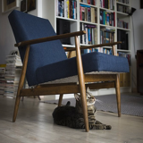 Fauteuil en vernis vintage 300-190 conçu par H. Lis. personnalisation