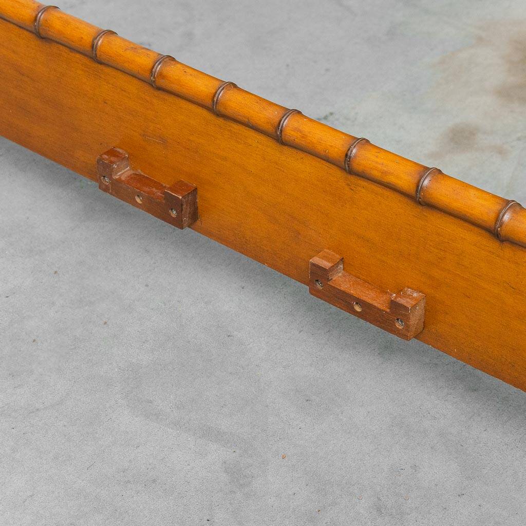 Vintage double bed in bamboo-style wood – Italian design from the 1940s