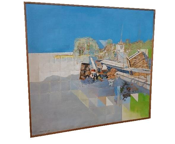 Abstract painting by Maurizio Bini (1940), signed and dated 1972