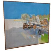 Abstract painting by Maurizio Bini (1940), signed and dated 1972