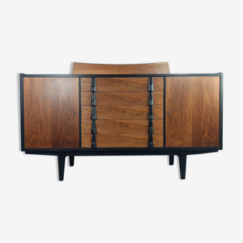 Enfilade en noyer design Raymond Halas vintage polonais 1960s