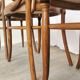 Lot de 4 chaises de salle à manger vintage en bois courbé : dossier en rotin, style Thonet