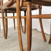 Set of 4 Vintage Bentwood Dining Chairs: Cane Back, Thonet Style
