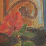 Huile sur masonite suédoise du milieu du siècle « Nature morte » – datée de 1953