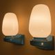 Pair of blue vintage Tovi wall lights Mid Century Modern/Space Age opal