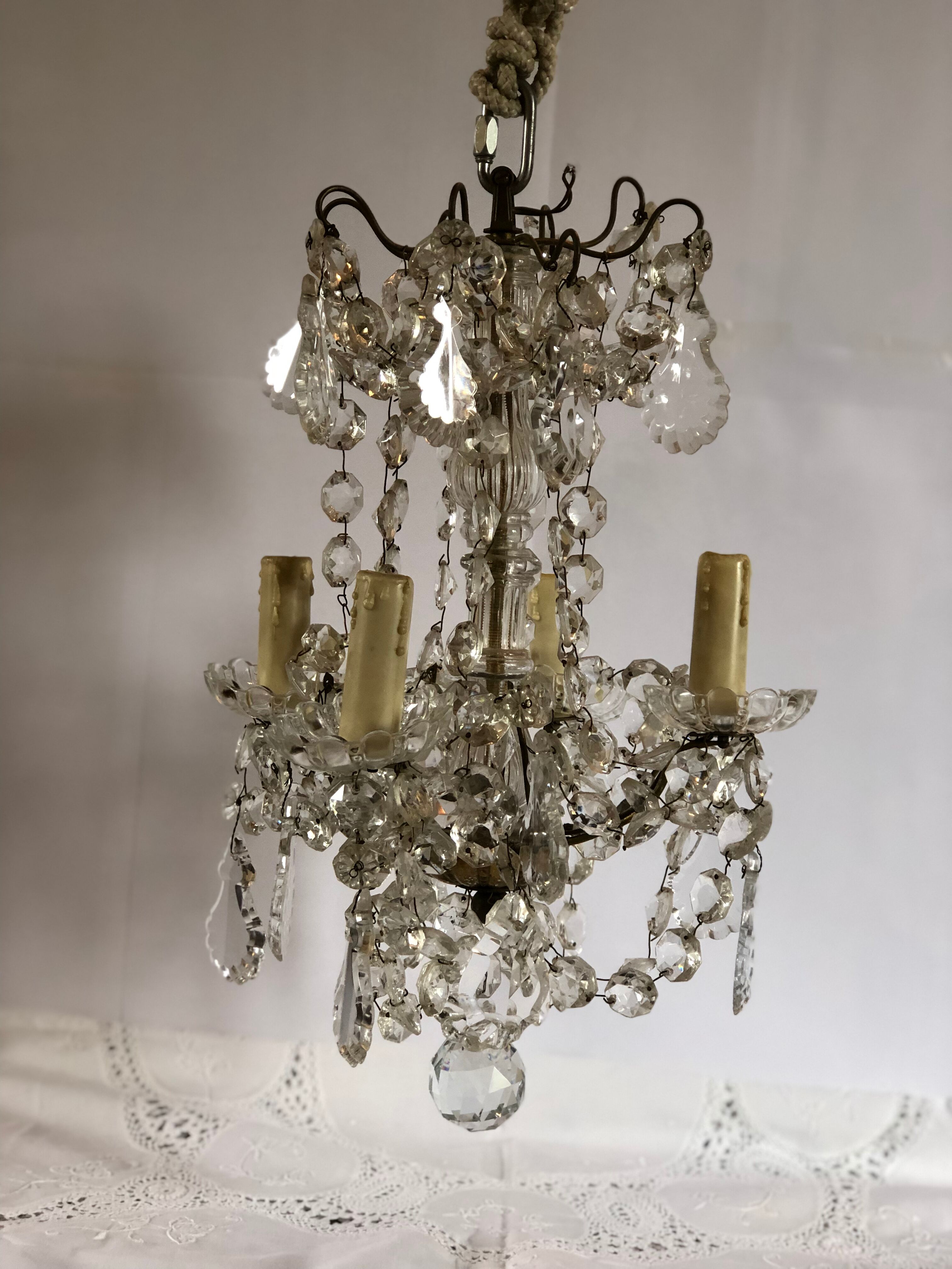 Antique chandelier with tassels