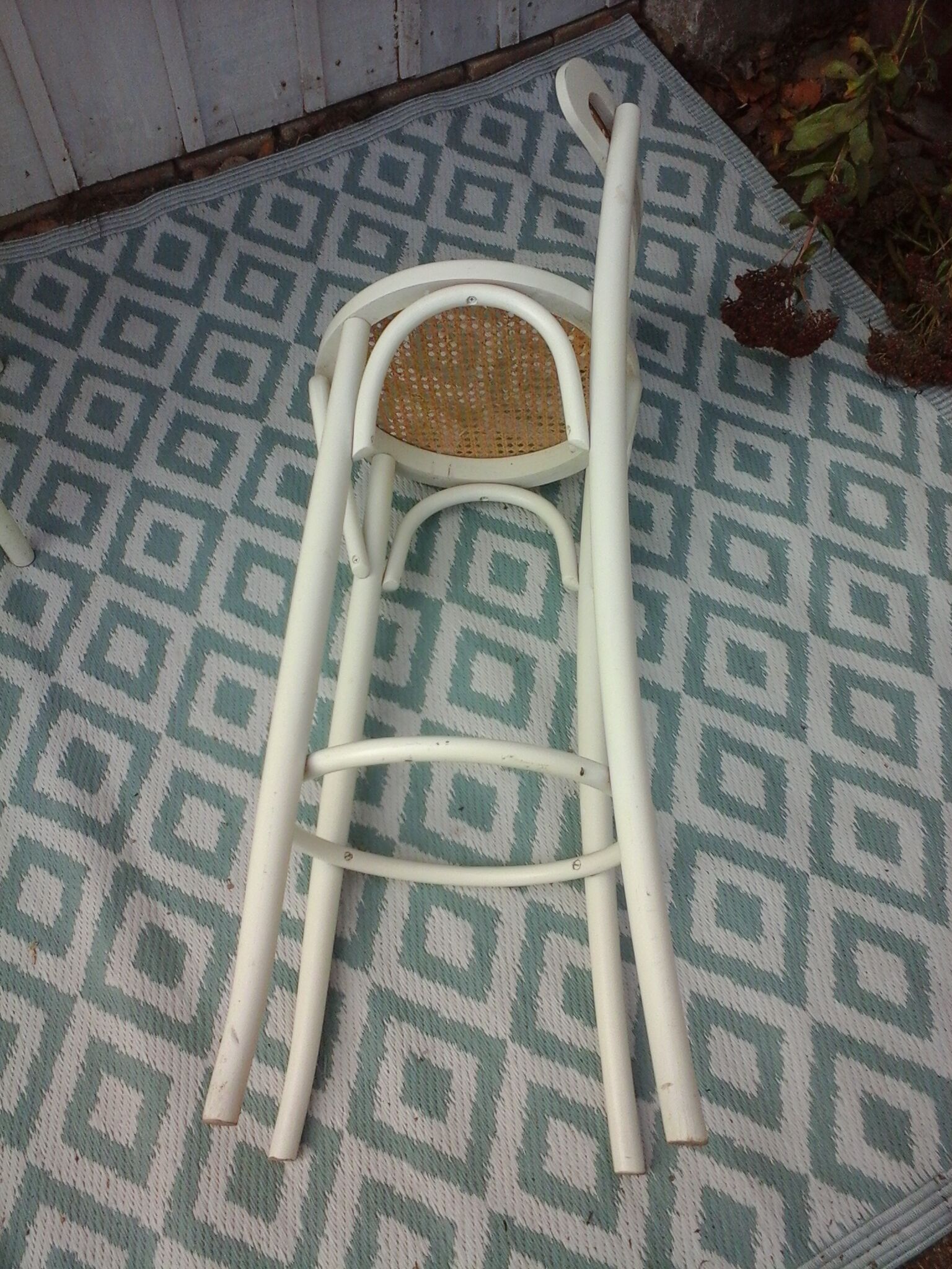 3 high bar cane chairs