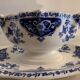 Saucière en faïence bleue et blanche Gien 1960