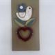 Vintage ceramic wall plaque, bird and heart, Made in Spain, Mithé Espelt style.