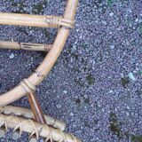 Paire de repose pieds pour fauteuils en rotin vintage