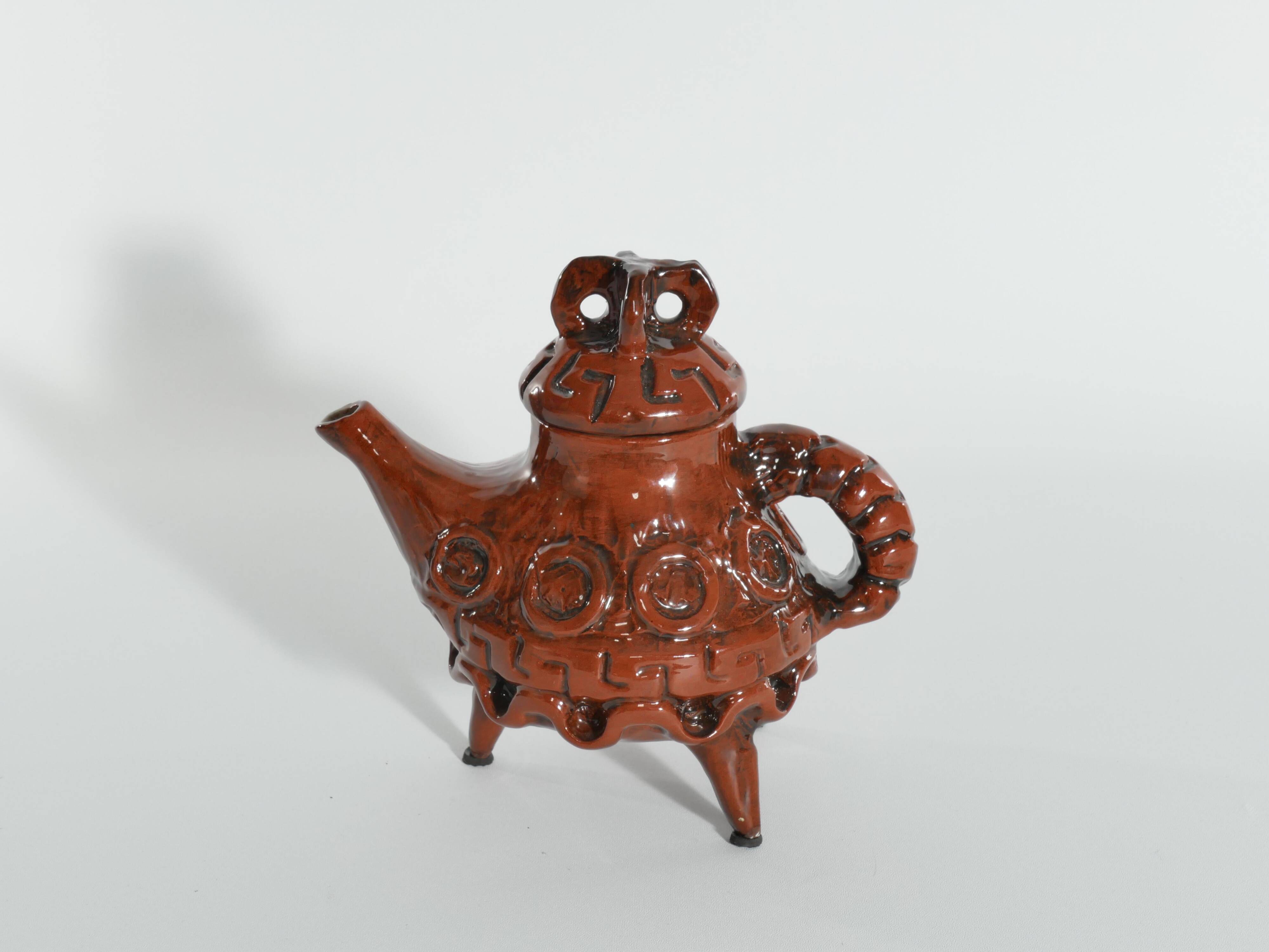 Vintage Playful Teapot with Crab-like Features by Allan Hellman Sweden 1982