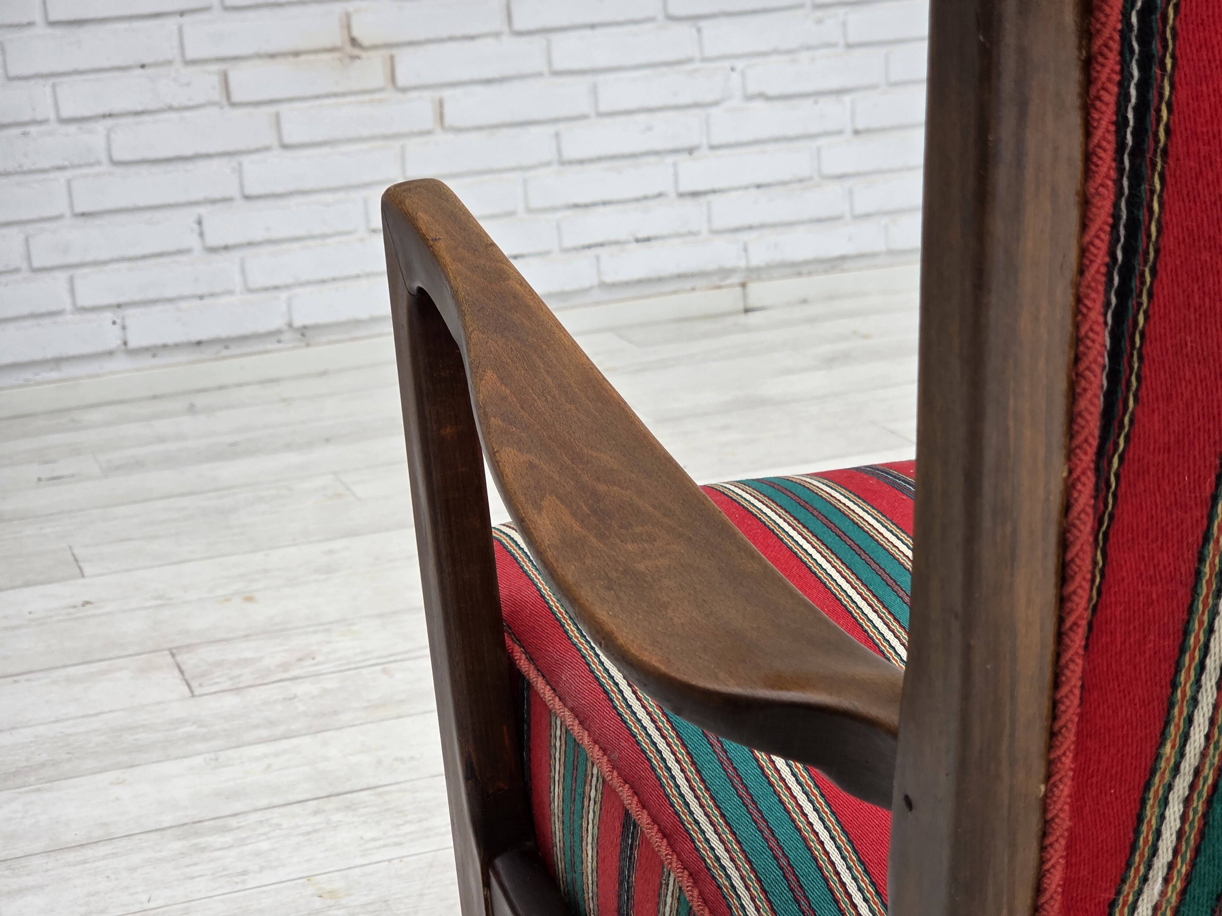 Canapé 2 places danois des années 1960 par Fritz Hansen, laine d'ameublement.