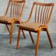 Set of 4 fabric chairs by Ton Bystrice 1960