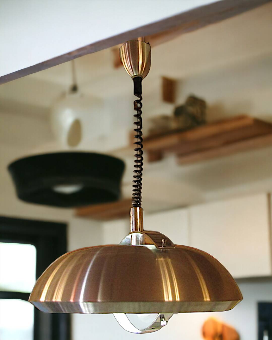 Vintage Space Age pendant chandelier in the style of Lakro Amstelveen.