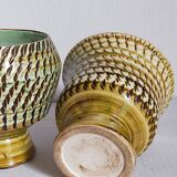 Duo of sacrificed ceramics Pottery by Pieter Groeneveldt 60s