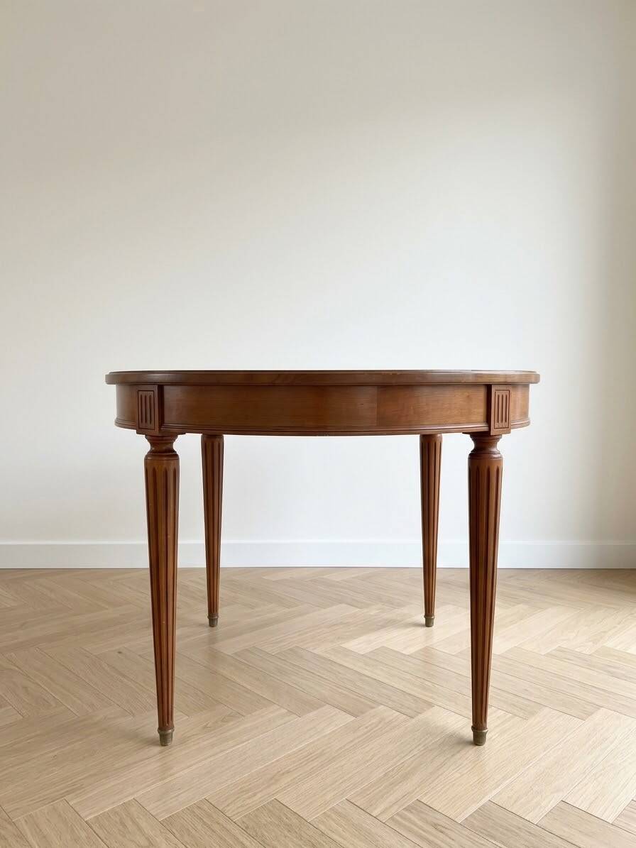 Extendable table in cherry wood Louis XVI - Roche Bobois