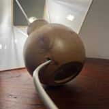 Solid wood ball table lamp with lampshade