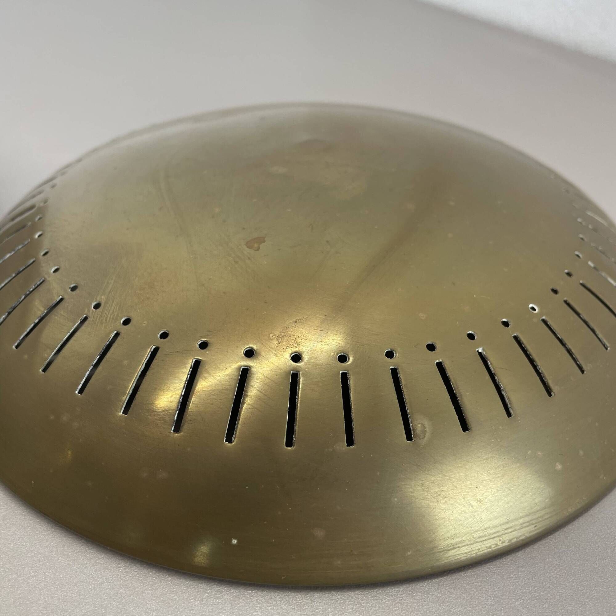 Large 30cm Brass Italian Stilnovo Style Theatre Wall Ceiling Light, Italy 1950s