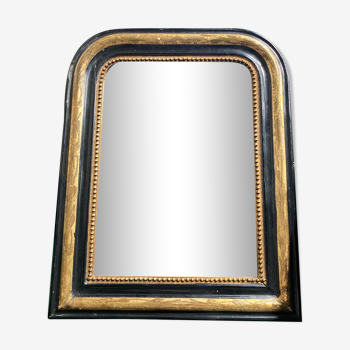 Miroir Louis Philippe noir et doré 42x55cm