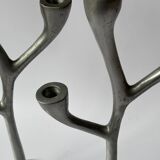 Pair of Italian cast aluminum candlesticks 1970