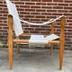 Vintage safari chair 1960s Denmark with canvas minimalist design