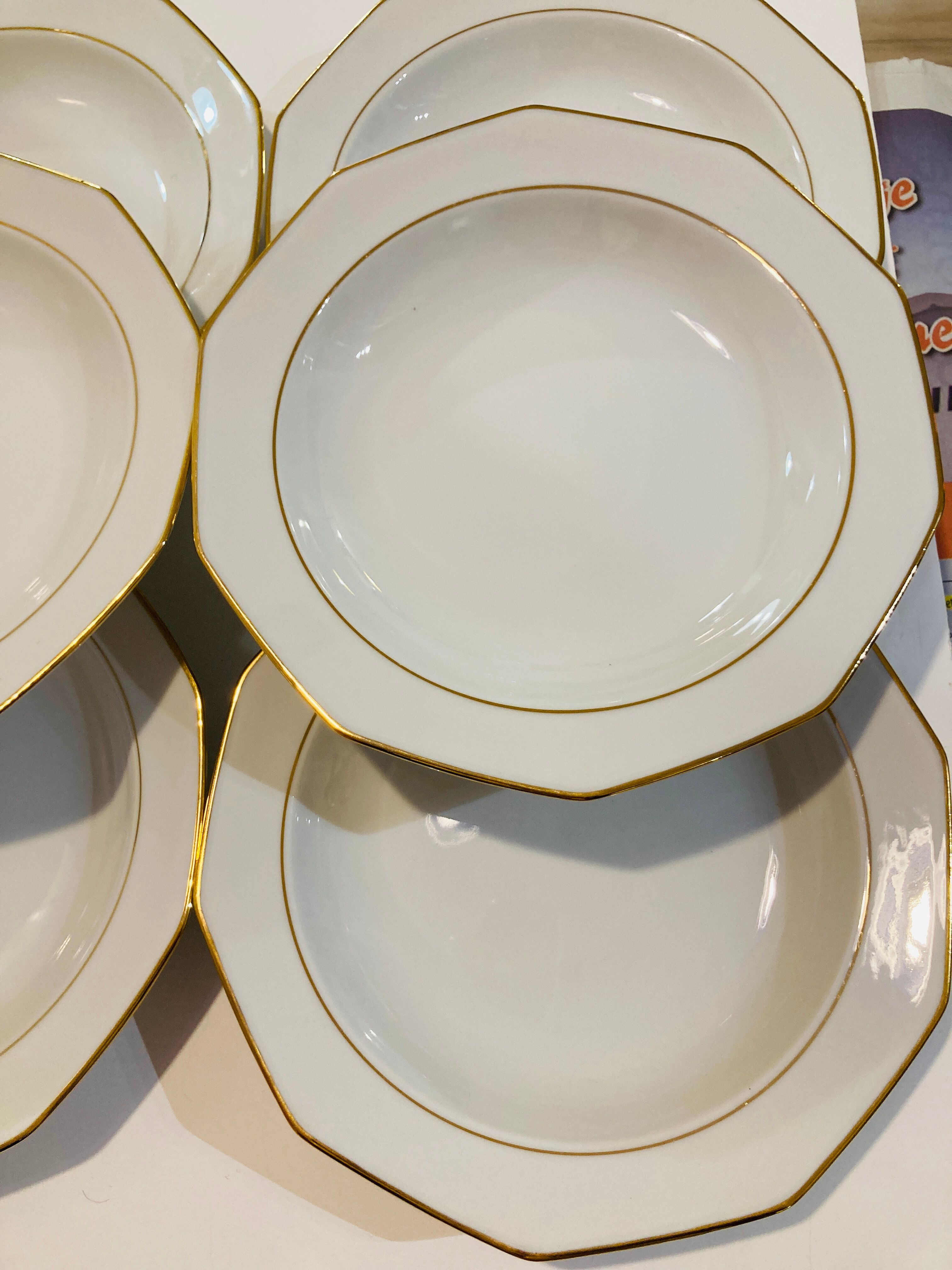 6 hollow plates white & gold winterling marktleuthen bavaria-retro-kitchen-vintage